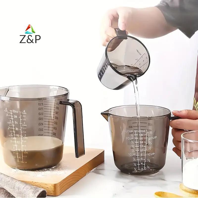 Z & P 1 ชิ้นเบเกอรี่ Liquid ถ้วยตวง PS Scale ถ้วยพลาสติกวัดปริมาณ Beaker ครัวเบเกอรี่เครื่องมือ 150/300/600/1000ml COD
