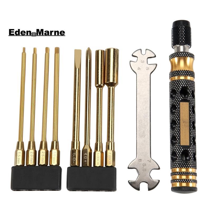 [Eden_Marner]9 in 1 RC Tool Kit, RC Car Tool Kit RC Hex Driver ไขควงชุดสําหรับ RC รถงานอดิเรกเครื่อง