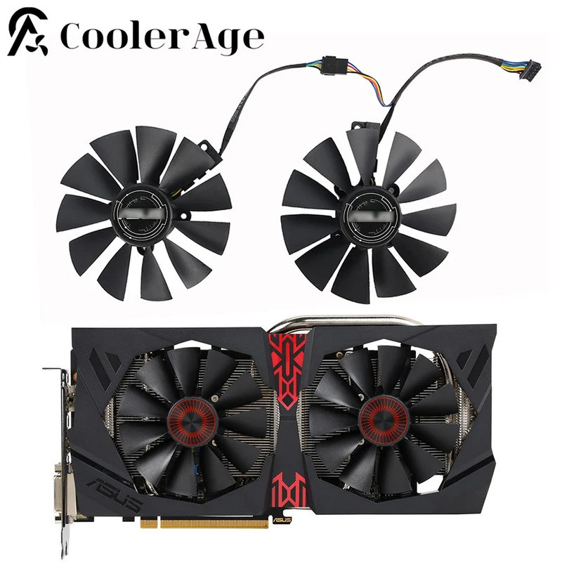IVideo การ์ดพัดลมสําหรับ ASUS GTX 780 780Ti 970 980Ti R9 280 290 280X 290X 95 มม.T129215SU 5Pin FD10