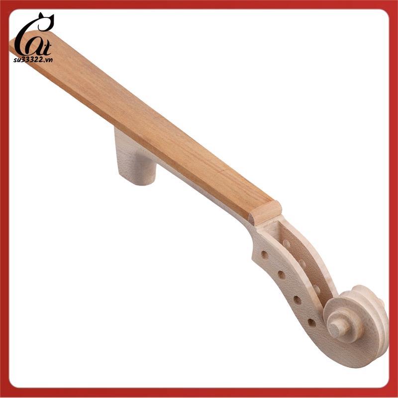 Unfinished เปลวไฟไวโอลินคอ Headstock Scroll 4/4 Unvarnished DIY ไวโอลินหัว Peg กล่อง