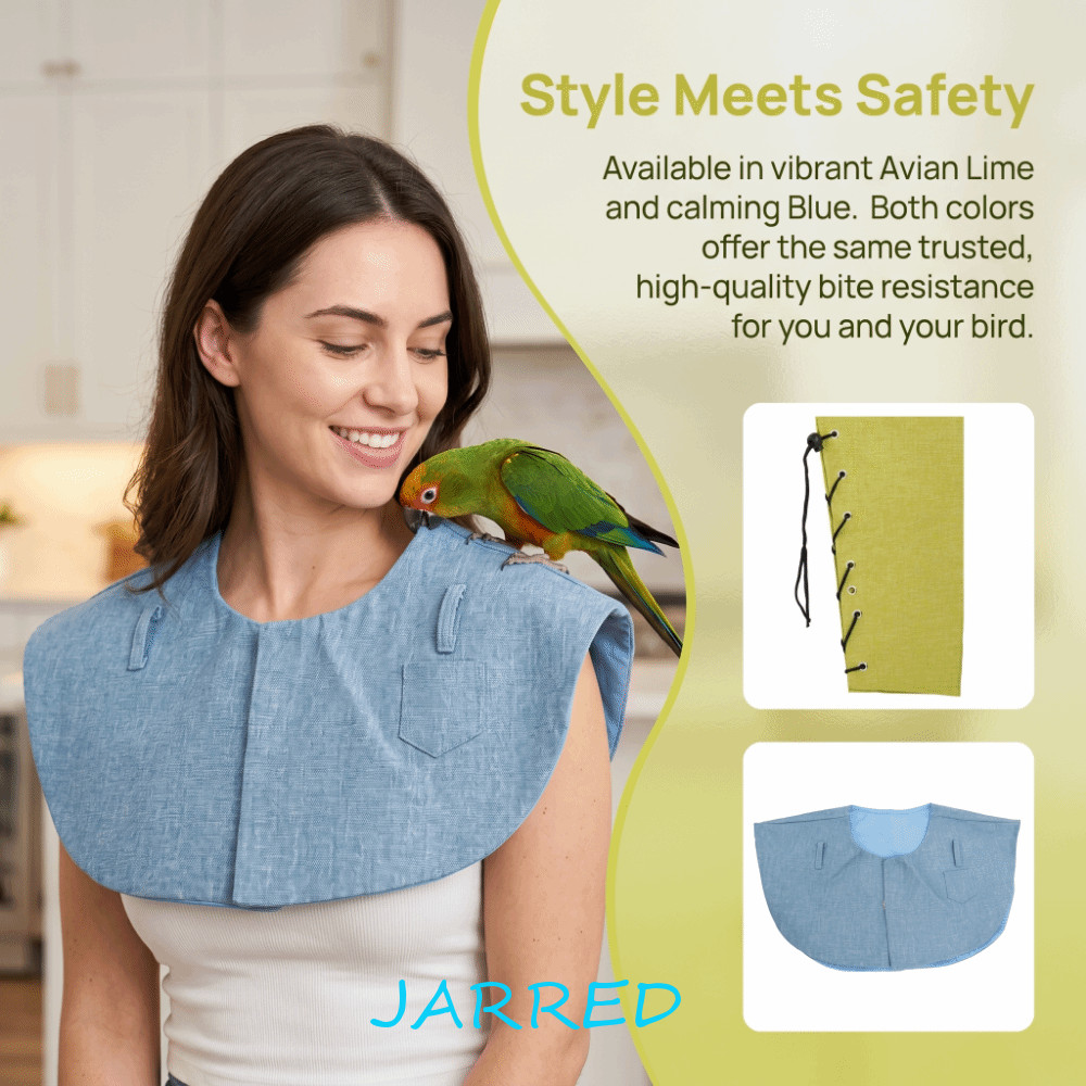 JARRED ผ้าคลุมไหล่ฝึกนก Anti-Scratch Anti-bite Parrot Cape Protector, Bird Anklet ของเล่นผ้าคลุมไหล่ป้องกันปรับได้ Washable Bird Poop ผ้าคลุมไหล่เดิน