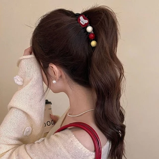 ใหม่ลูกสุนัขสีแดงสุนัขกล้วยขนาดใหญ่คลิปสําหรับผมหนาผมหางม้าสูงเครื่องมือจัดแต่งทรงผม ติด ปิ่นปัก หวี