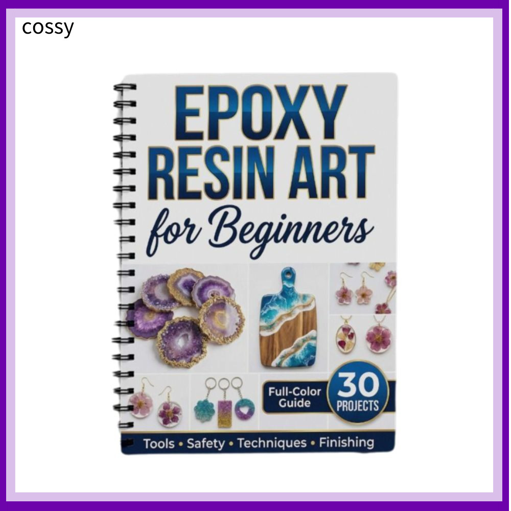 COSSY Epoxy Resin Art Handbook, Creative 30 โครงการเริ่มต้น DIY Crafts Book, คุณภาพสูงภาพประกอบ Step-by-Step Essential Guide ของขวัญโน้ตบุ๊ค
