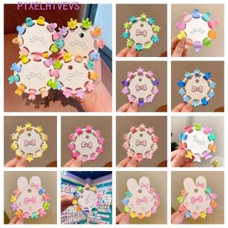 PIXELHIVEVS Flower Mini Hair Claw, Hair Accessories Hair Clip Star Hair Crab Clip, Vintage Mini Hair Claw Hair Ornaments Colorful Heart Mini Hair Claw Wedding