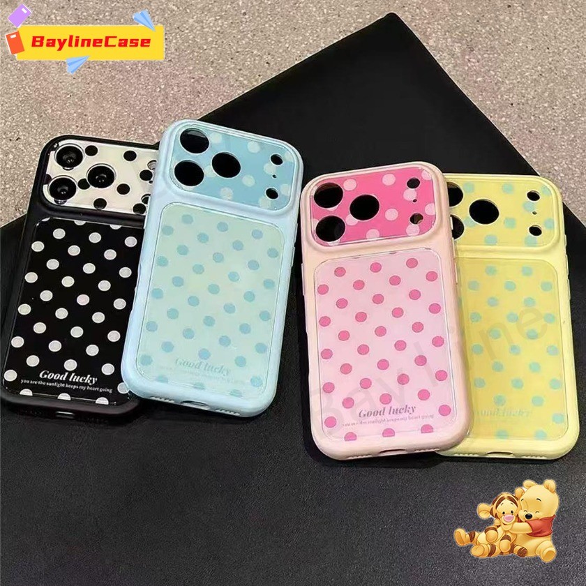 ขายร้อน Ins Candy สี Polka Dots Glossy อะคริลิคกรอบนุ่มเคสโทรศัพท์ใช้งานร่วมกับ iPhone 17 16 15 14 13 12 11 Pro Max X Xr Xs Max 8 7 Plus ฝาครอบ