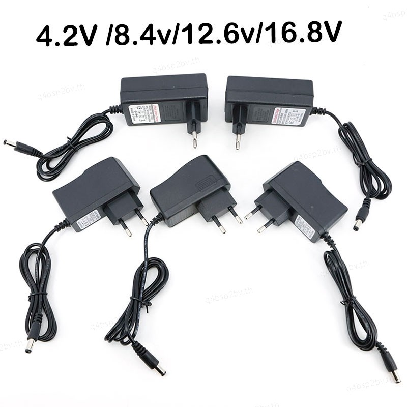 AC ถึง DC 4.2v 0.5A 2A 8.4v 12.6v 16.8v 1A 2A 2000ma อะแดปเตอร์ปลั๊กชาร์จสําหรับสว่านไดร์เวอร์ 18650