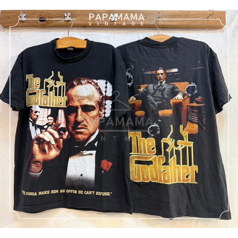 [ The Godfather ] '72 legendary movie Bio Washed tag USA  เสื้อวินเทจ เสื้อทัวร์ วงร๊อค papamama vin
