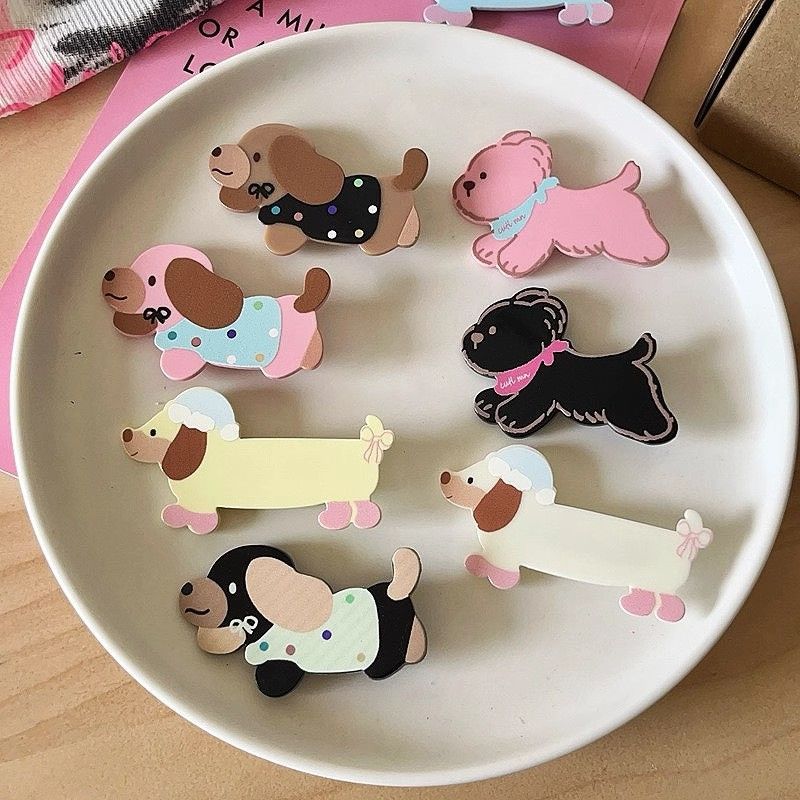 ชุด 10 ชิ้นกิ๊บสาวหวานเรียบคลิปนุ่มน่ารักลูกสุนัขจัดแต่งทรงผมทุกวันด้านผมหักอุปกรณ์ผมการ์ตูน