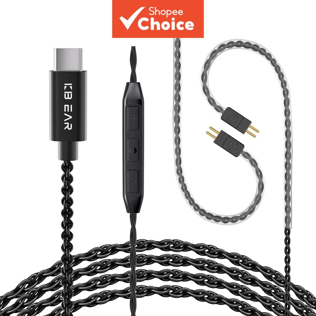 สายหูฟังอินเอียร์ KZ ZS10 Pro สายเคเบิลแบบ Type-C สําหรับหูฟังอินเอียร์ KZ ZS12 PRO X, ZSN PRO X, ED