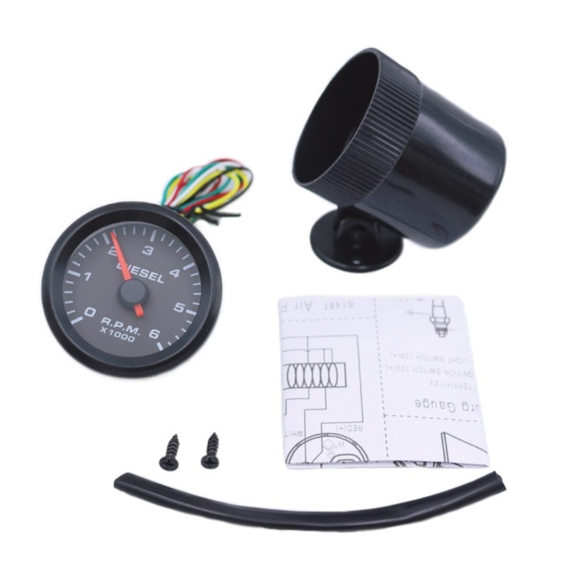 Gonna Universal 52Mm 2 ดีเซล RPM Gauge Tachometer Gauge 6000RPM สําหรับการติดตามประสิทธิภาพของยานพาห