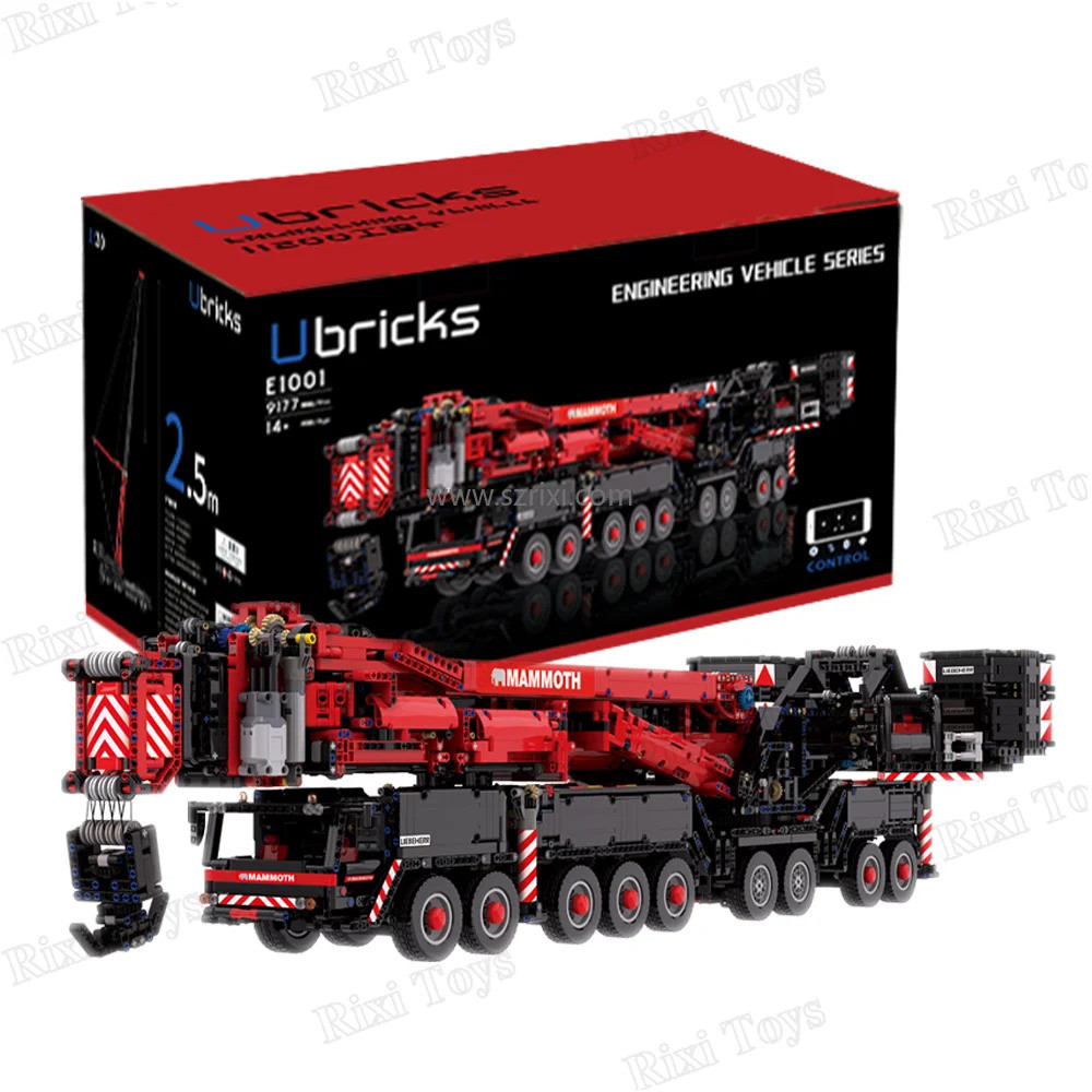 JIUya 42146 Ubricks Liebhr LTM11200 Mobile Crane Engineering Model RC MOC Jumbo DIY Assembly Bricks 