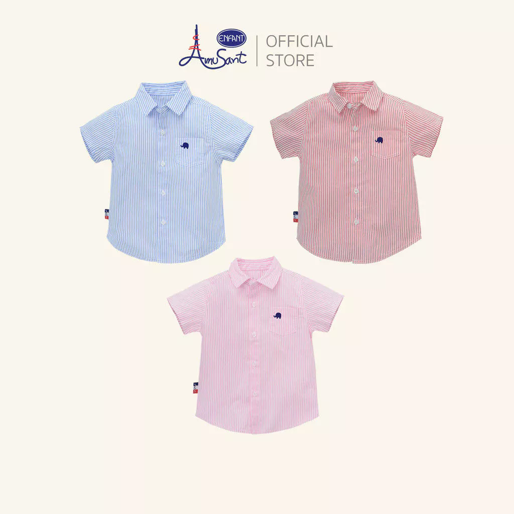 Amusantเสื้ออ๊อกซ์ฟอร์ดทอลาย 6เดือน-8ปี EH2K72