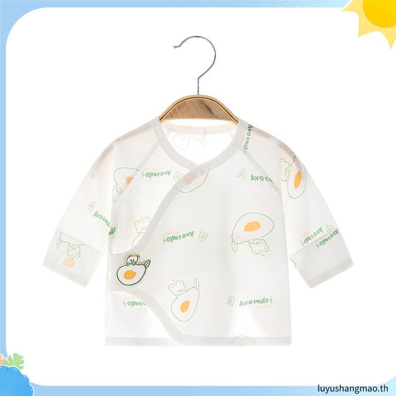 MOOZ เสื้อผ้าเด็กครึ่งหลังเสื้อผ้าเด็กแรกเกิดแบบบางพิเศษสำหรับฤดูร้อนเสื้อคอตตอน100% ชุดรอมเปอร์ชุดร