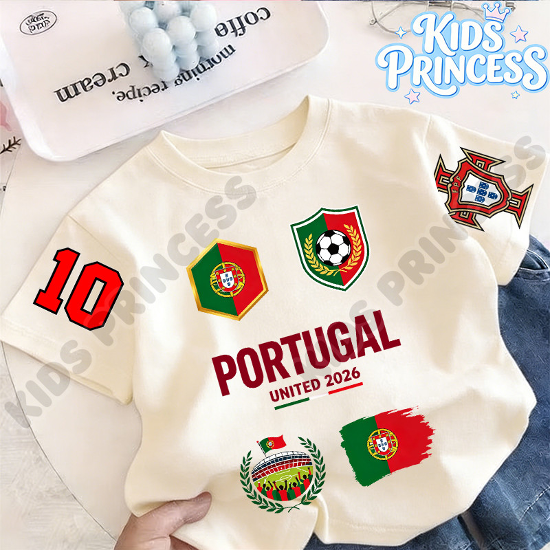 COD KIDS PRINCESS 2026 world cup jersey เสื้อแข่ง kids fashion เสื้อเชิ้ตเด็ก เสื้อแขนสั้นเด็ก ทรงหลวม ใส่สบาย W205