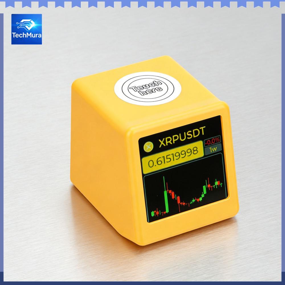 TechMura ZIZEV จอแสดงผลราคาหุ้น หน้าจอ LCD Cryptocurrency ตัวติดตามราคา Bitcoin พร้อมนาฬิกาดิจิตอลสภ