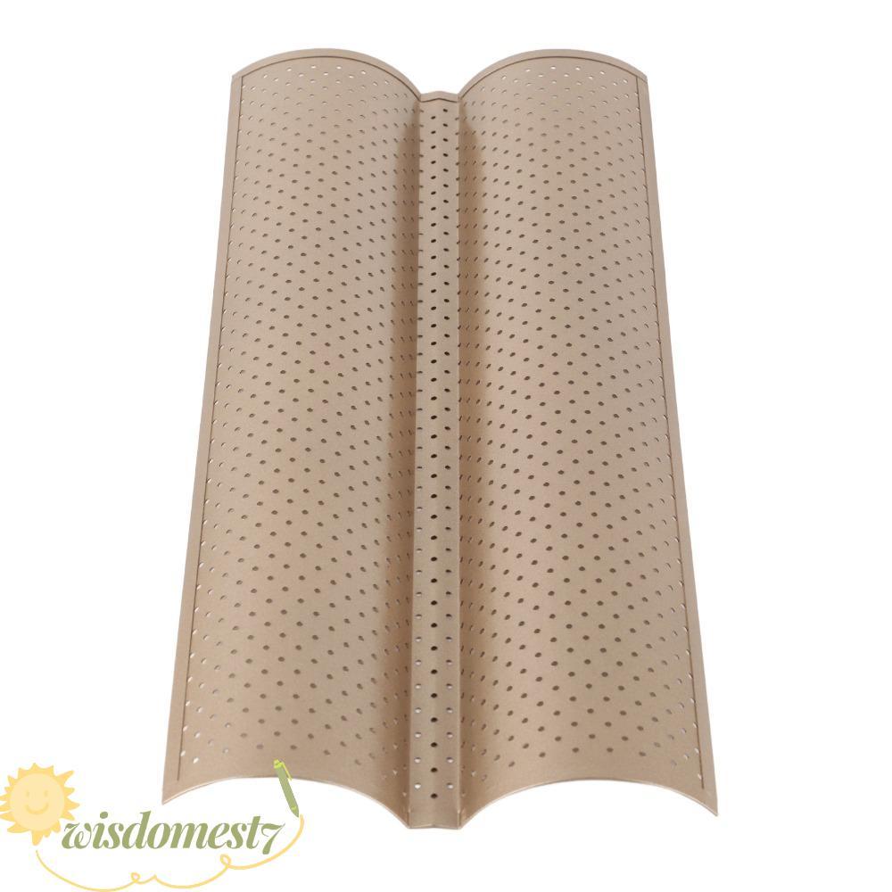 WISDOM Baguette Baking Pan, Wave Shape Carbon Steel French Bread Pan, Perforated Design Perforated 2