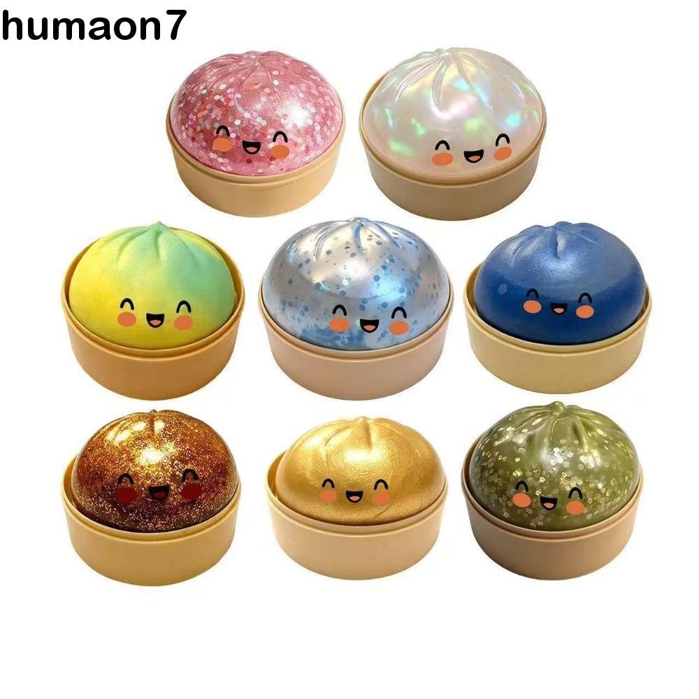 HUMAON Dumpling Squishes, Dumpling-Shaped Giant Rainbow Bun Sensory Balls,สําหรับผ่อนคลายระยิบระยับหยิกน่ารักนุ่ม Squishy ของเล่นเด็กของขวัญ