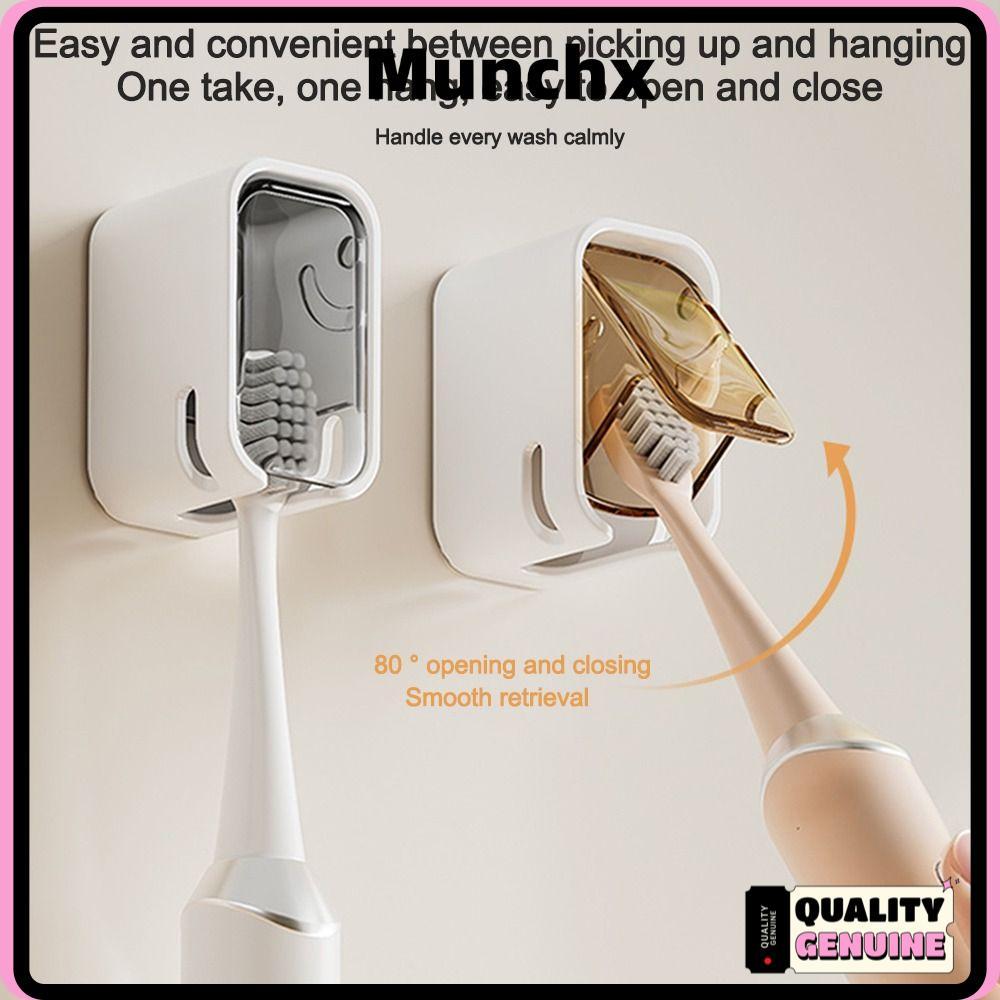 MUNCHX ที่ใส่แปรงสีฟัน, ชั้นวางแปรงสีฟันติดผนังแบบพลิกด้านบน, ชั้นเก็บแปรงสีฟันไฟฟ้ากันฝุ่น