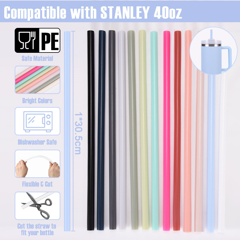 In stock หลอด PE STANLEY หลอดถ้วยรถ 40oz หลากสี