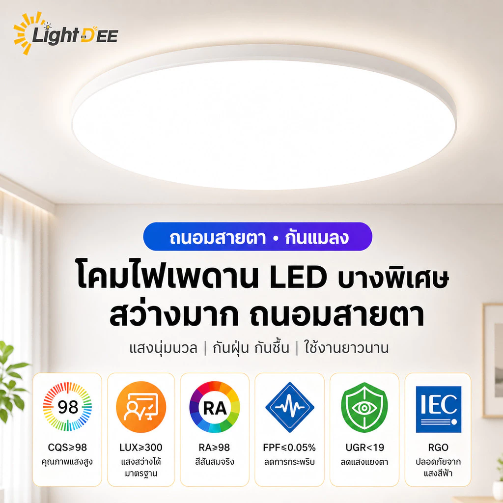 ไฟติดเพดาน โคมไฟเพดาน โคมซาลาเปา 45W 85Wโคมไฟอัจฉริยะ LED โคมไฟติดเพดาน สว่างพิเศษ แสงขาว Day Light