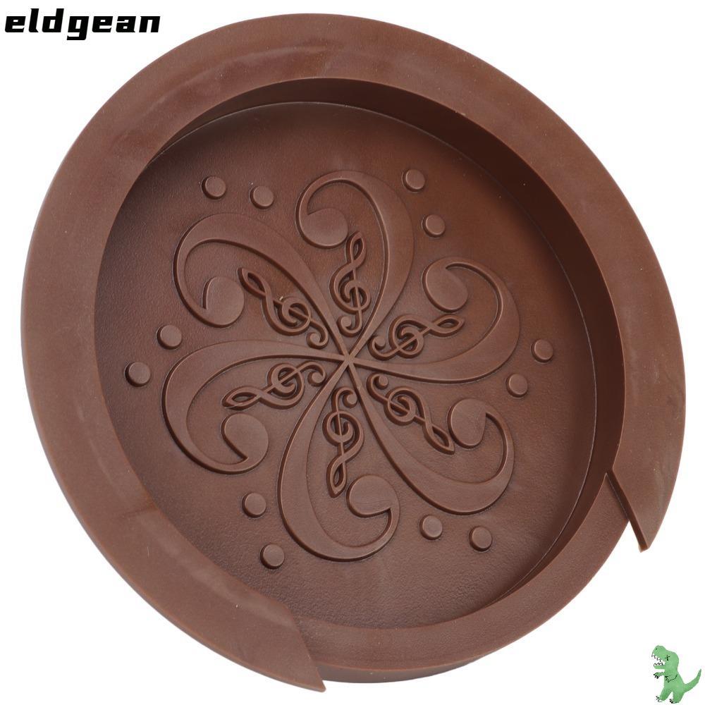 ฝาครอบ Soundhole กีต้าร์ ELDGEAN สีดํา/กาแฟ ​​4 นิ้ว ​ฝาปิดรูเสียง ซิลิโคน/ยาง ​ลดเสียงรบกวน ​ตัวป้องกันฝาครอบเสียง​ ​สําหรับกีตาร์โปร่ง 40/41 นิ้ว​