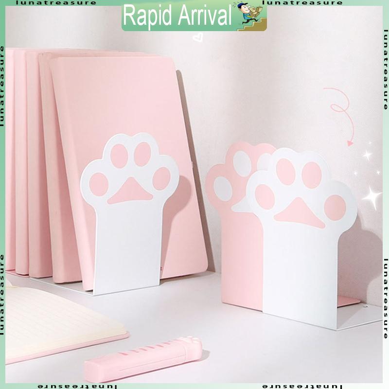 Lun Metal Book Ends Support Cats Book Stopper สําหรับพนักงานออฟฟิศนักเรียน 1 ปาย