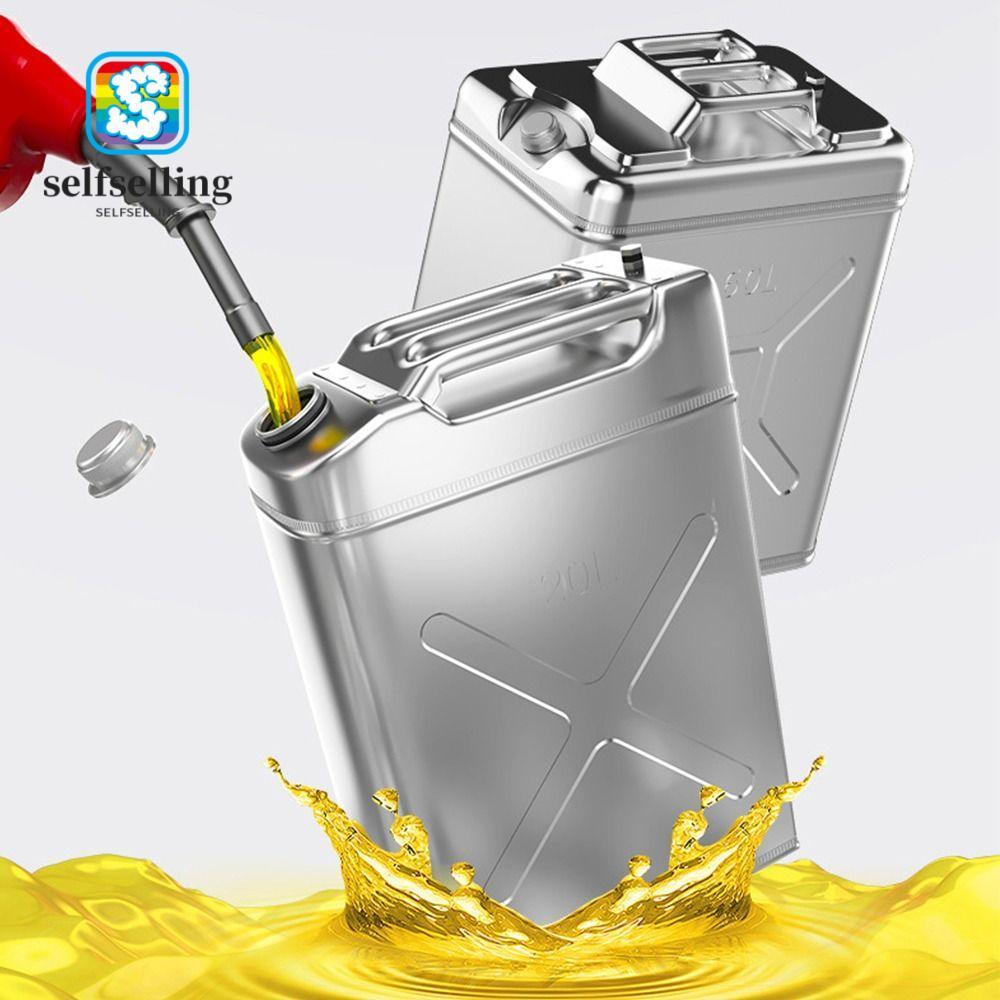 SELFS ถังน้ํามันเบนซิน ถังอะไหล่ทดแทน 5L/10L/20L หนา 410 สแตนเลส ถังอะไหล่รถยนต์ Camping
