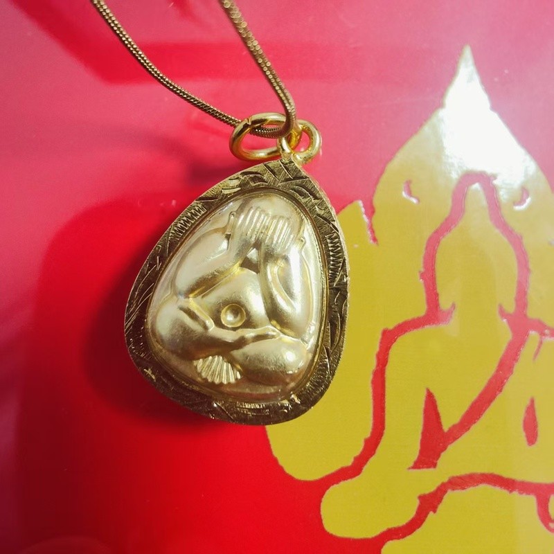 T ประเทศไทยพระพุทธรูป Amulet ฝาครอบ Face Bidda พระพุทธรูป L Po Kun Zhao Mi Block Z ผู้ชายผู้หญิงสร้อ