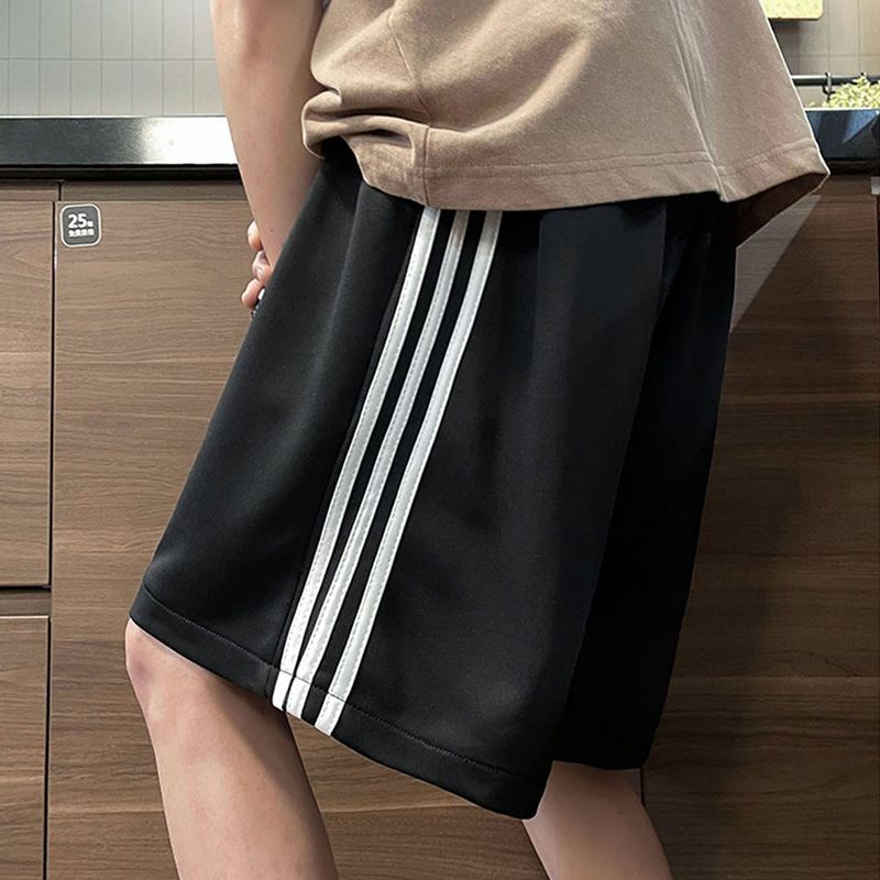 P8 K101 Faux Cotton 200G กางเกงขาสั้นห้าจุดสีดําสีเทาอ่อน M-4XL
