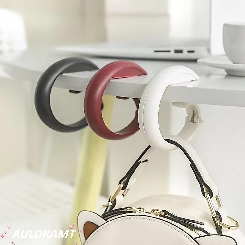 AULORAMT ที่แขวนกระเป๋าบนโต๊ะ,ที่ถอดออกได้ปรับโต๊ะด้านข้างตะขอแขวนกระเป๋า,พลาสติกแบบพกพามัลติฟังก์ชั่กระเป๋าเดินทาง Organizer