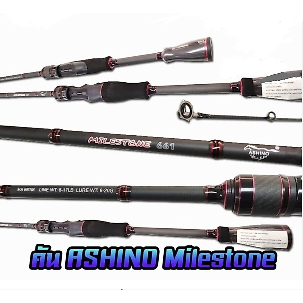 คันเบ็ดตกปลา อุปกรณ์ตกปลา คันสปินนิ่ง  ASHINO  MODEL MILESTONE UL 572 ฟุต / 3-8 lb