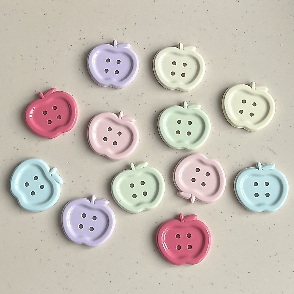 [KooKa]♥20 สไตล์ใหม่ Macaron สีปุ่ม Apple ปุ่ม All-Match diy Headwear อุปกรณ์เสริมปุ่มเคสโทรศัพท์แพทช์ตกแต่งหลุมรองเท้าจับคู่ตกแต่ง