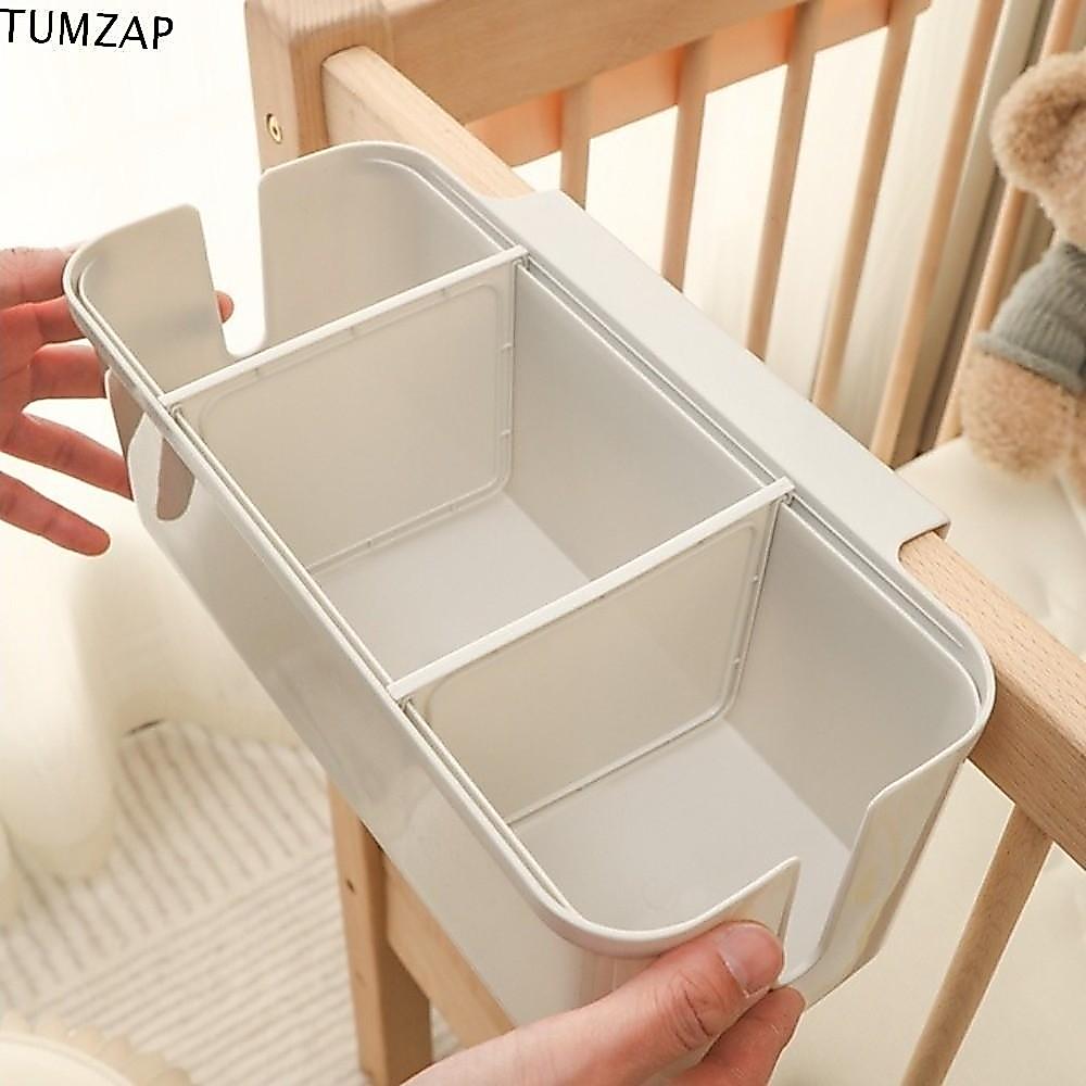 TUMZAP ตะกร้าแขวนข้างเตียง, ชั้นเก็บของข้างเตียงพาร์ทิชันความจุขนาดใหญ่, กล่องจัดระเบียบเตียงพลาสติกแบบปรับได้แขวนกระเป๋าบ้าน