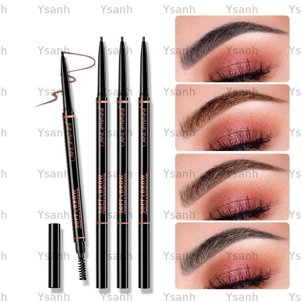 YSANH ดินสอเขียนคิ้ว, ปากกาเขียนคิ้วติดทนนาน Smudgeproof, Double Head Ultra Fine Waterproof Brow Enhancer