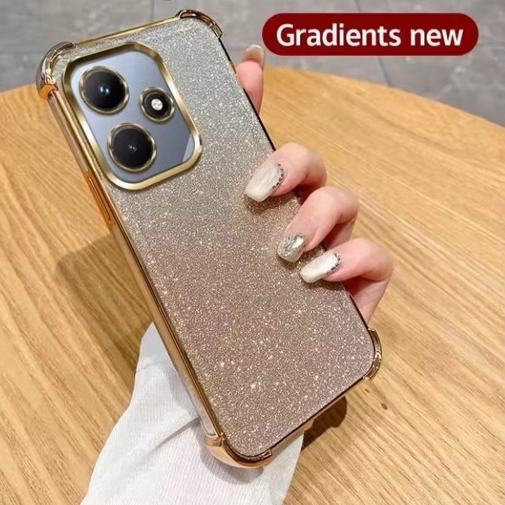 เคส กันกระแทก สำหรับ OPPO A38 A18 A78 A58 A17 A17K A16 A5S A7 A12 F9 A15 A15S A54 สีสวย กันกล้อง หรูหรา กากเพชร 2in1 EE