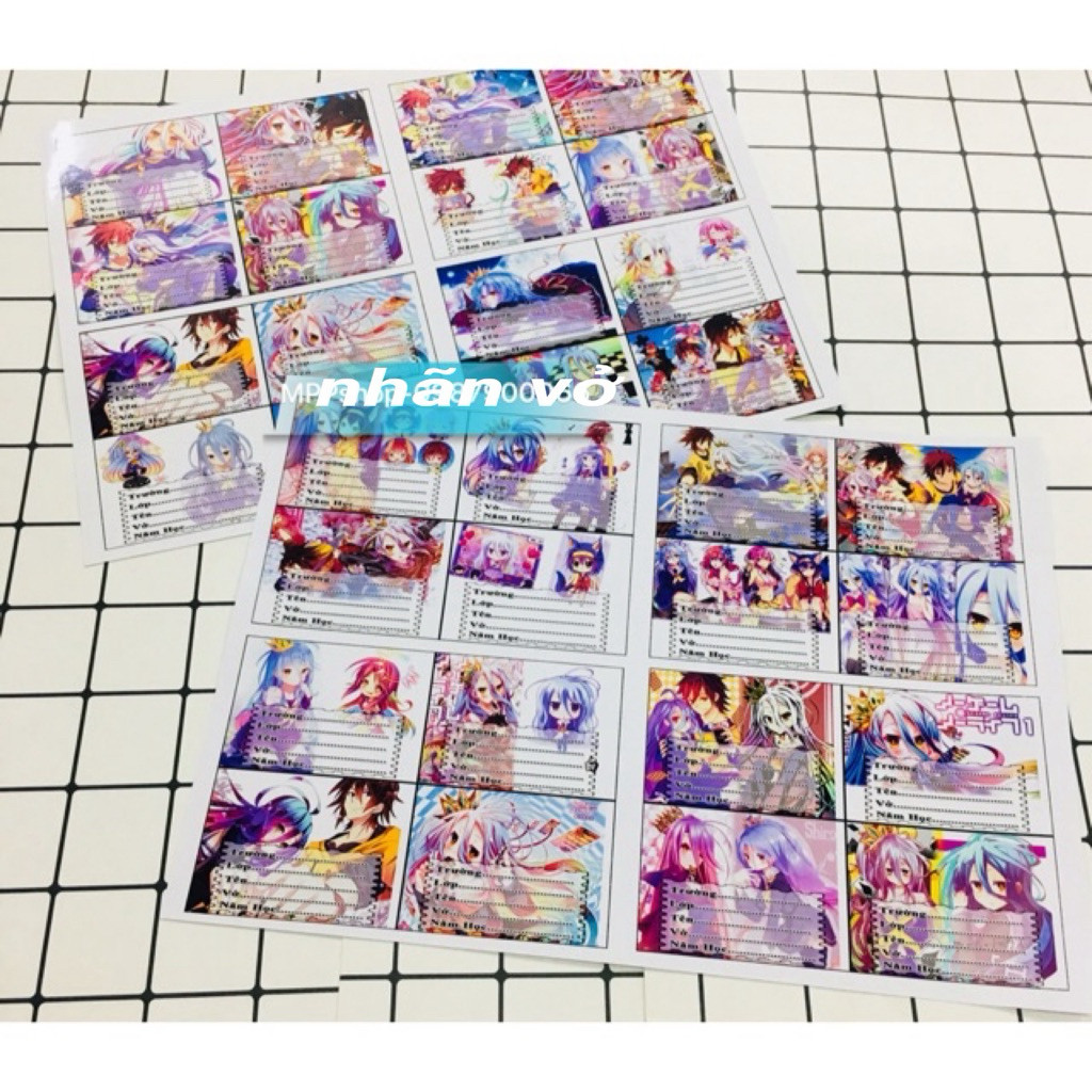 ป้ายสมุดอนิเมะ Nogame Nolife 48 ชิ้น
