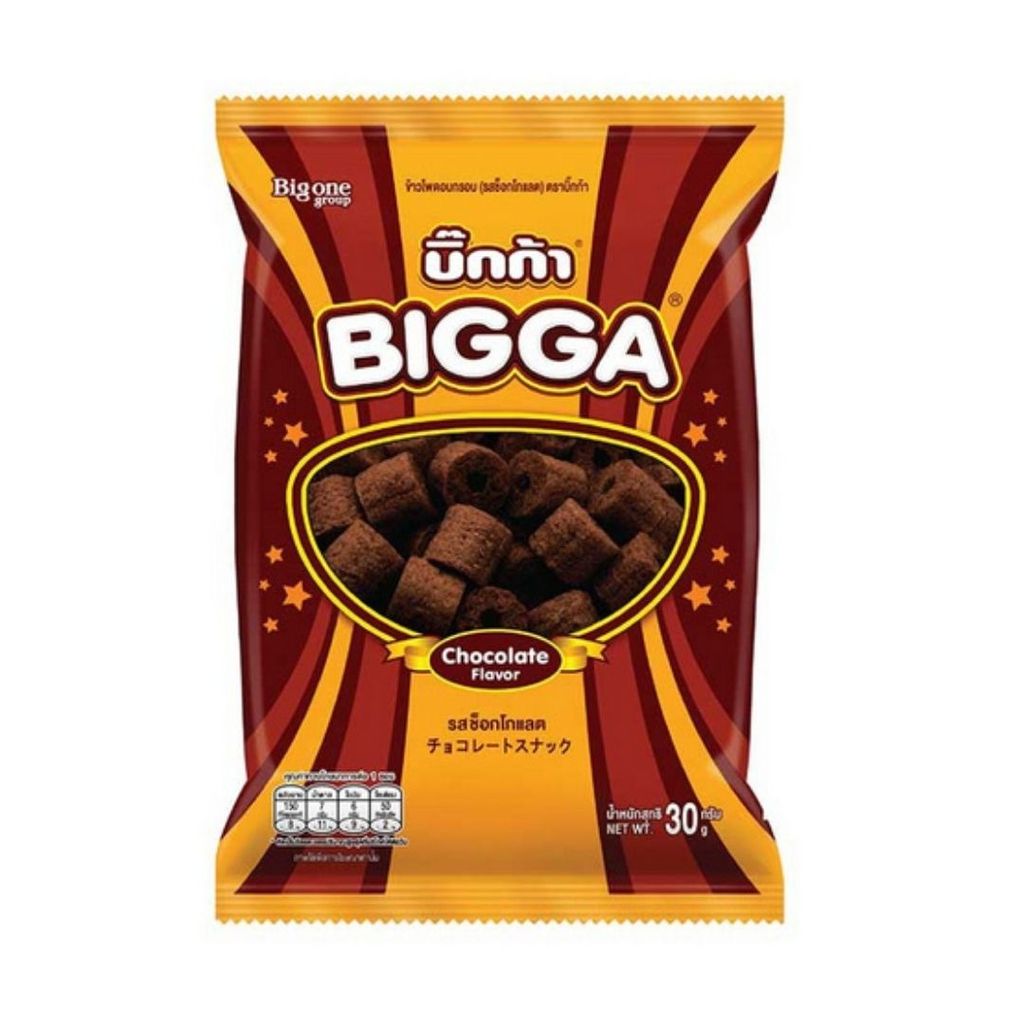 บิ๊กก้า ข้าวโพดอบกรอบรสช็อกโกแลต Bigga Chocolate Corn Snack 45g.