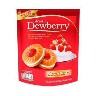 ดิวเบอร์รี่ คุกกี้แซนวิสไส้ครีมแยมสตรอเบอร์รี่ Dewberry Cookie Strawberry 144g.