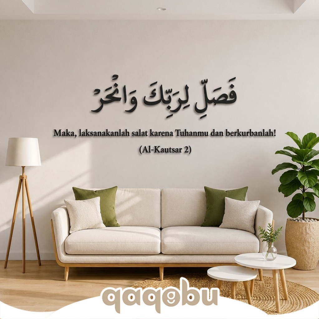 Al Kautsar Letter การประดิษฐ์ตัวอักษร Verse 2 นูน 3D | ตกแต่งผนังอิสลาม พรีเมี่ยม