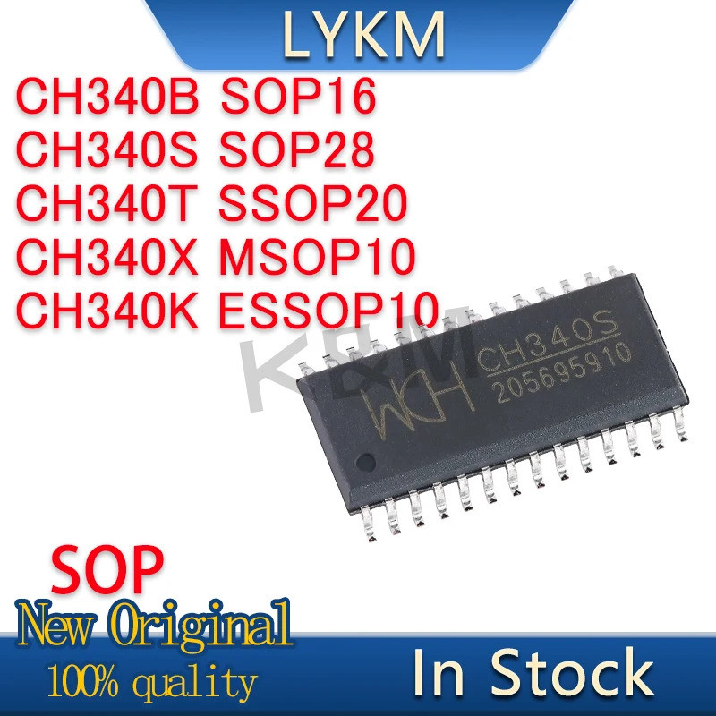 5 ชิ้นใหม่ Original CH340S CH340X CH340B CH340T CH340K SOP USB to serial ชิปในสต็อก Logic ICs