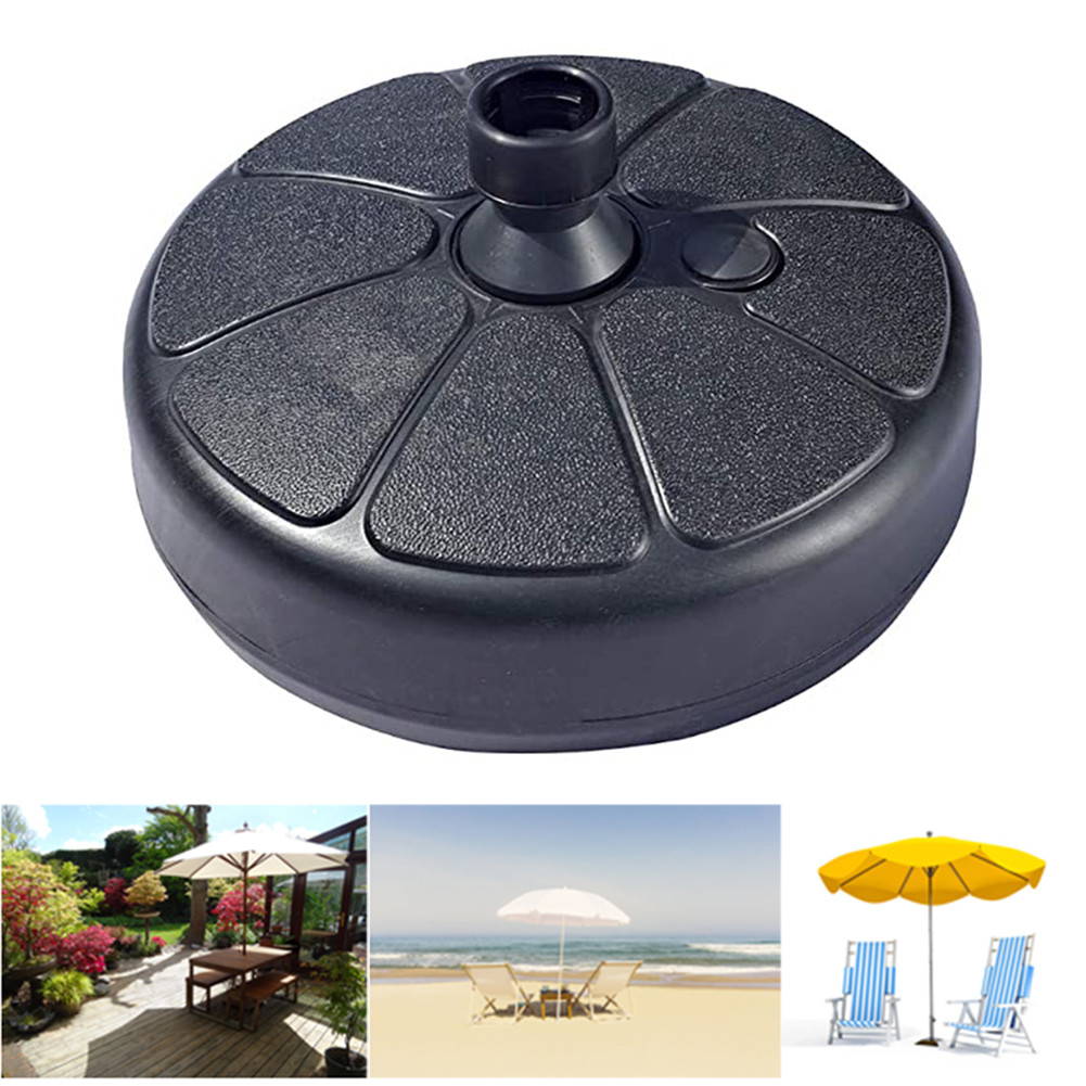 Lhome Yosoo ฐานร่มกลมเติม Stable Support สําหรับชายหาด Garden Parasol Easy Assembly สีดําเหมาะสําหรั