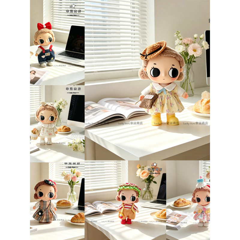 [ซื้อสามแถมหนึ่ง]15 ซม.Nyota เสื้อผ้าเด็ก Tower เสื้อผ้า Little Instant Series Picking Stars Good Night Meow กระโดด Checkered กระโปรงขนาดเล็กเปลี่ยนชุดเปลี่ยนเปลี่ยนเปลี่ยน