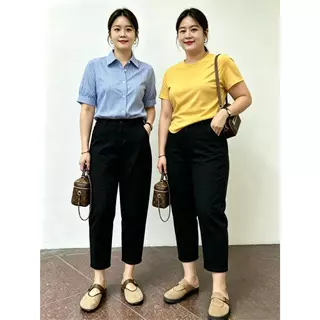 GHAOHES กางเกงยีนส์ไซส์ใหญ่ ยืดหยุ่น 2 สีคลาสสิก สวมสบาย ใส่ได้ทุกสถานการณ์ S-5XL #V106-V107