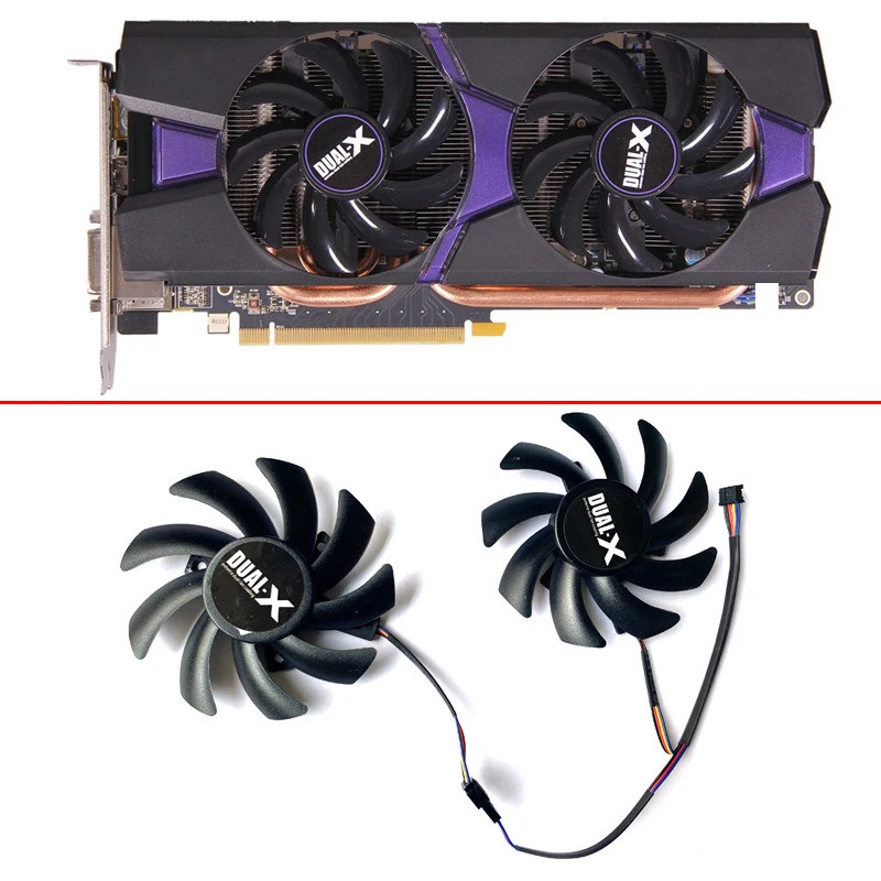 2PCS FDC10H12S9-C 85MM 4PIN HD6850 พัดลมระบายความร้อนสําหรับ sapphire Dual-X HD6850 HD6970 HD7870 2G