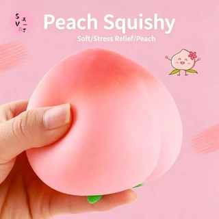 ของเล่นบีบพีชฟื้นตัวช้า-ผลไม้จําลองความเครียดบรรเทาการบีบอัดสิ่งประดิษฐ์