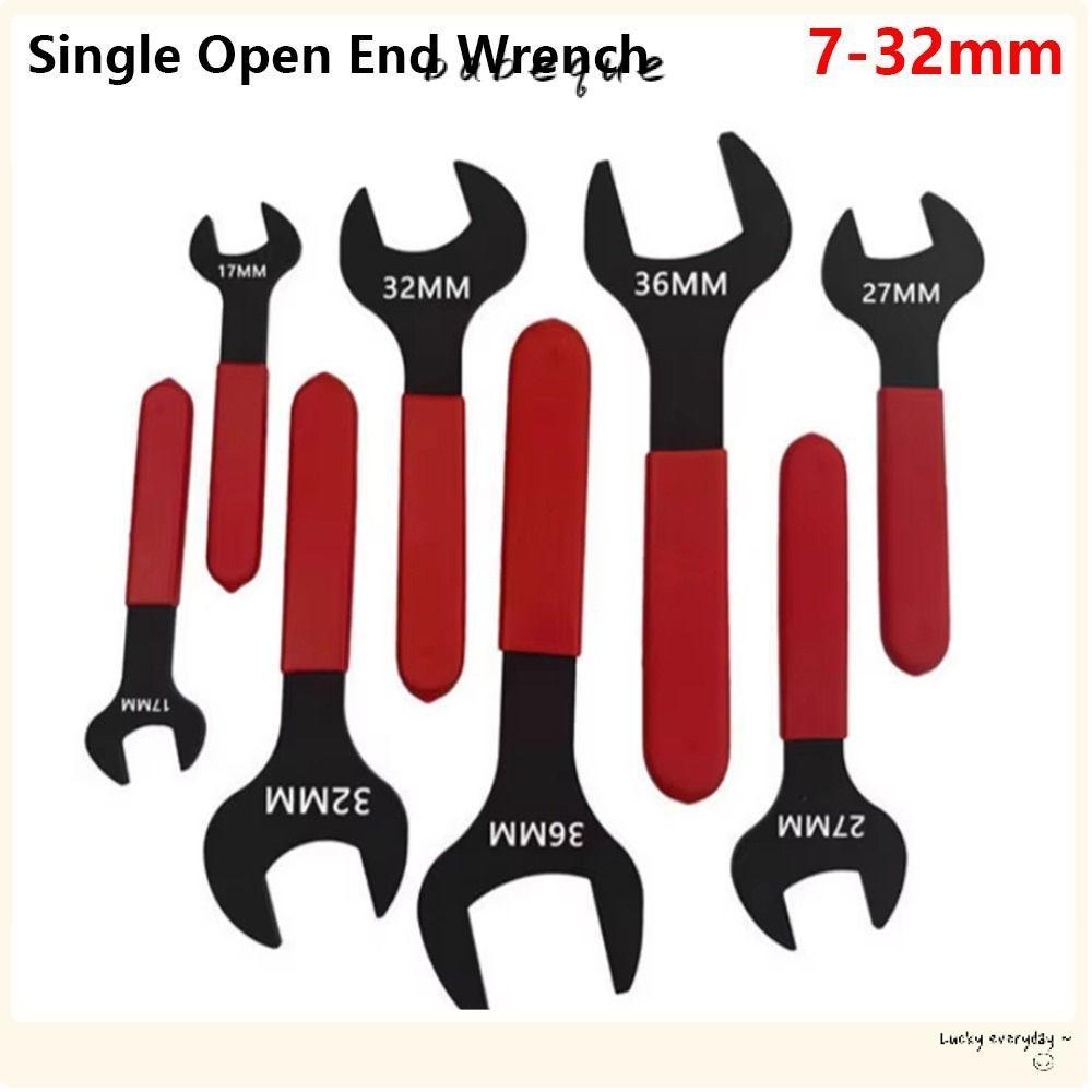 BABEQUE 1 ชิ้น U-Shaped Spanner, บาง 15 องศา Offset มุมประแจปลายเปิดเดี่ยว, ทนทานหัวแบน Blackening 7-32 มม.เมตริกเดี่ยวหัวคงที่ประแจสําหรับซ่อมรถยนต์