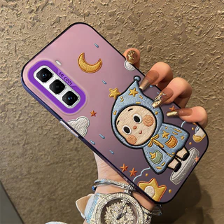 เคสสําหรับ infinix hot 50 60 pro plus hot 50i 60i 4g 60 pro+ 5g 60i 4g เคสโทรศัพท์เคสแข็งกันกระแทกดีไซน์ใหม่ความงามน่ารักการ์ตูนเย็บปักถักร้อยสําหรับสาว CYCXX1