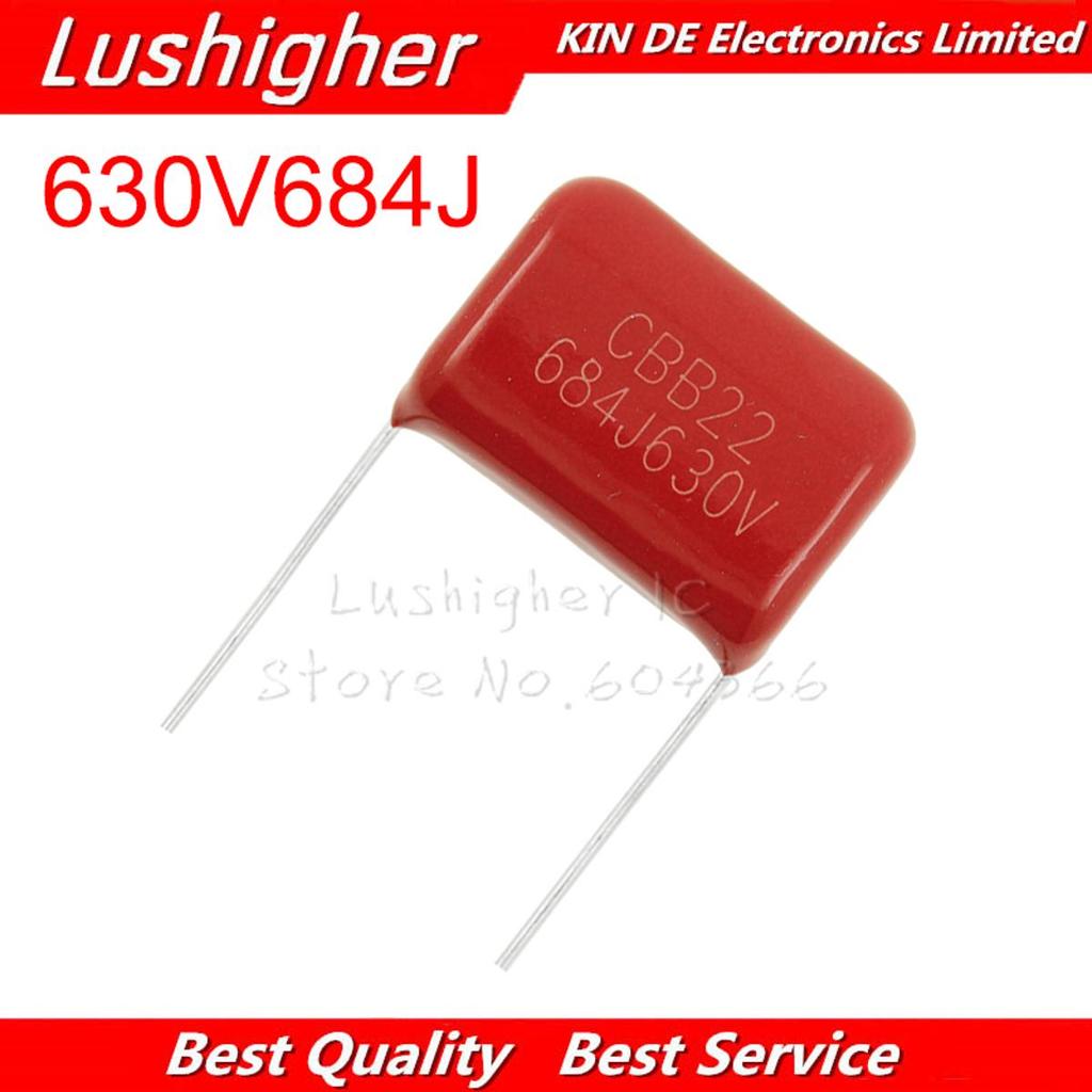 10PCS 630V684J 0.68UF Pitch 20 มม.684 630V 684J 680nF 684J630V F CBB ตัวเก็บประจุฟิล์มโพรพิลีน