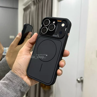 เคสทึบสีด้านชาร์จได้ Magnetic ดีไซน์เก๋ๆ กันกระแทก เคสไอโฟน สำหรับ iPhone 11-17Promax