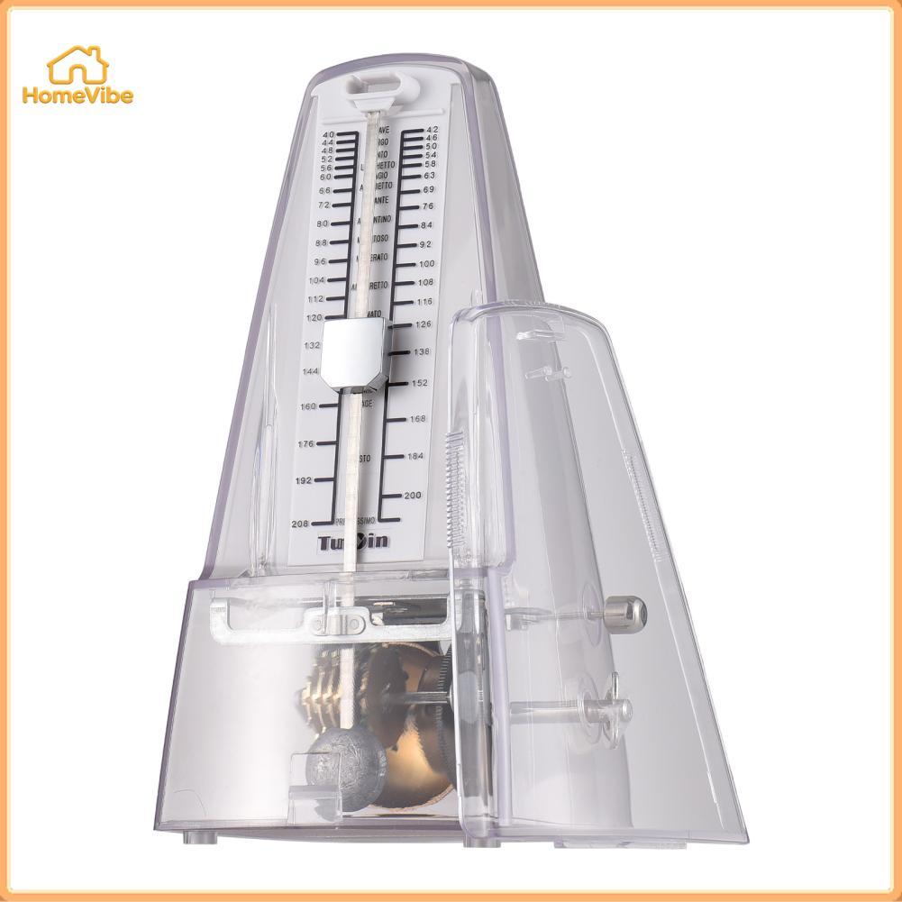 HomeVibe Mechanical Metronome แบบพกพาปรับ Beat Speed ​​น้ำหนักเบาเสียงสำหรับกีตาร์เปียโนกลอง Guzheng แม่นยำ